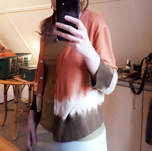 Vintage orange brown knit cardigan - Picture 4 of 4